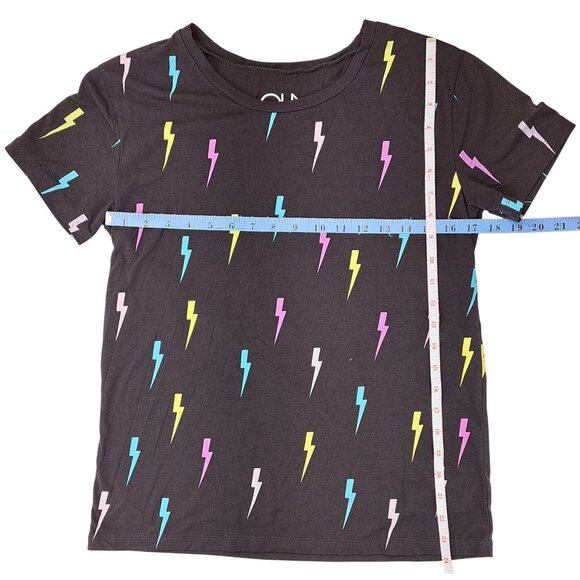 Chaser Lightning Bolt Graphic T-Shirt Women Size Small Black Short Sleeve New - Picture 4 of 4